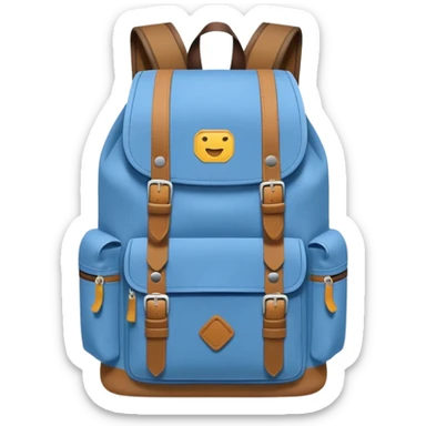 Backpack with front pocket sticker