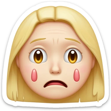 A sad emoji with mental stroke sticker