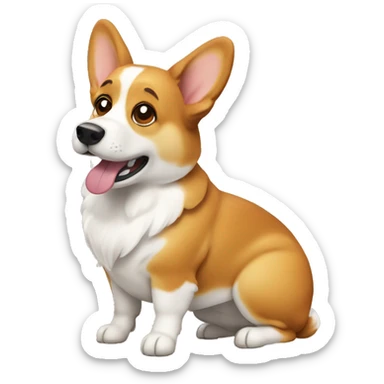 pooping corgi sticker