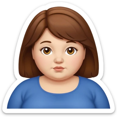 chubby lady with a  brown hair sticker