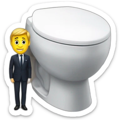 Macron qui vas au toilette sticker