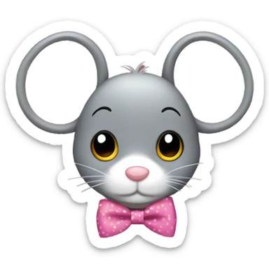 Mouse with hair bow sticker