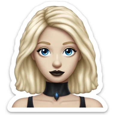 hyper realistic goth blonde blue eyes victoria secret model sticker