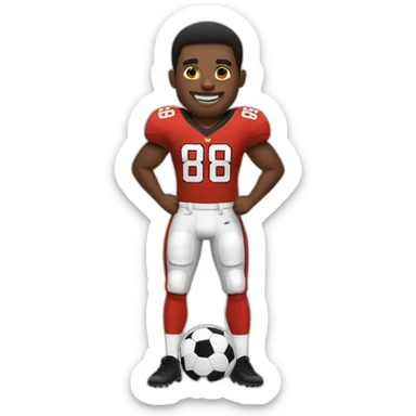 Football player with the number 88 on the back sticker