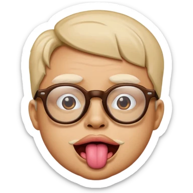 Caca con gafas y lengua afuera sticker