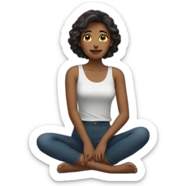 Woman sit on floor sticker