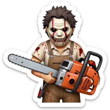 Leatherface with chainsaw sticker