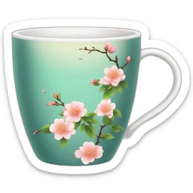 Chinese cup of tea without handle sticker