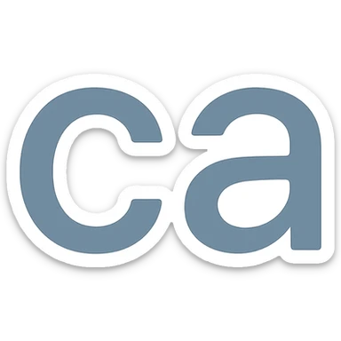 the letters 'ca' in a modern color icon style, clean and simple sticker