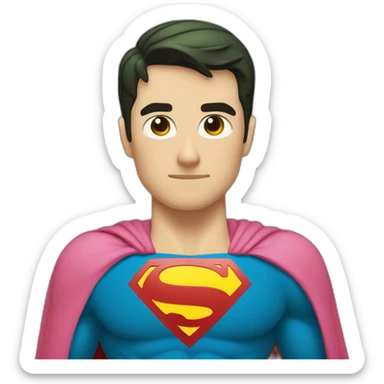 Right half superman left half batman in oink yellow and green sticker