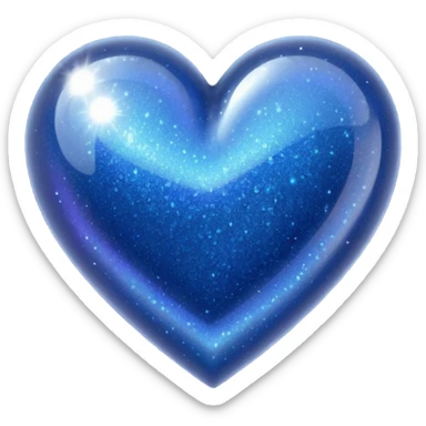 glitter heart dark blue sticker