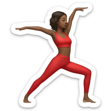 angelic brunette yoga girl in red yoga outfit sticker