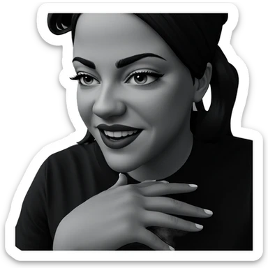 monochrome portrait of girl sticker