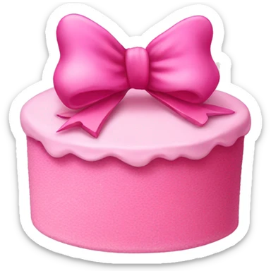 pink cake with pink bow sticker