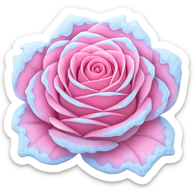 Make the frozen rose pink in the style of emoji (apple style emojis). Remove the background. sticker