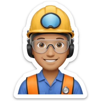a man in ppe kit sticker