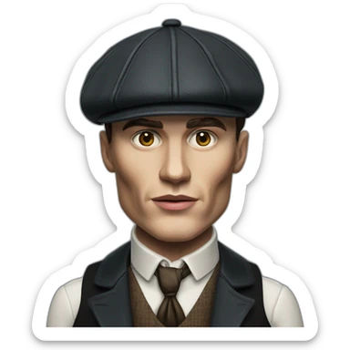 Tommy shelby peaky blinders drinking whisky realistic sticker