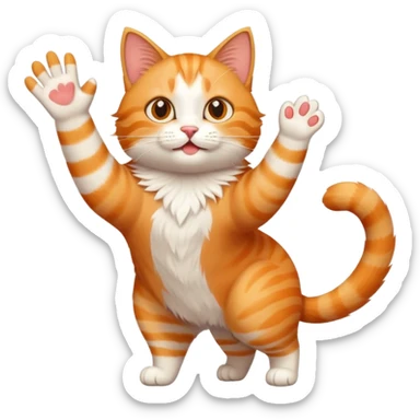 Cat waving sticker