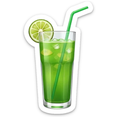 tropical green drink with straw sticker