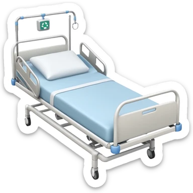 Create a hospital bed taken from a top angle sticker