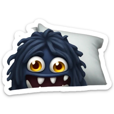 monster hiding under the dark bed sticker