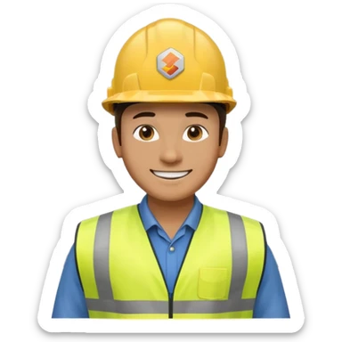 create a realistic emoji of a weather situations with a logistic worker in it sticker