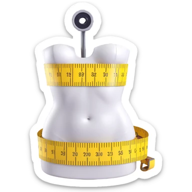 A beautiful press, with a measuring tape forming a loop around the waist, clear lines, easy to identify, without text sticker