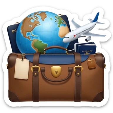 glob ,pass port, , travel bag , plane sticker