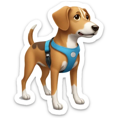 Brown and light brown Dog with a wheelchair sticker