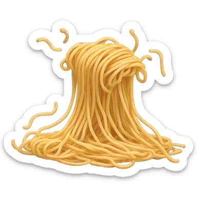 Inverted spaghetti noodles breaking through time and space. sticker