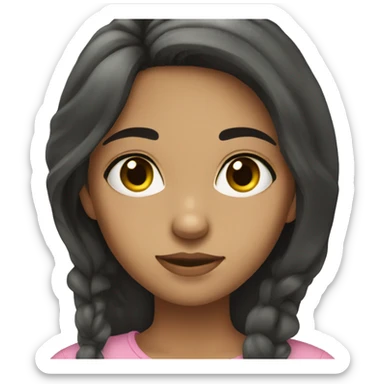 Girl with light olive skin dark hair and eyes that girl sticker