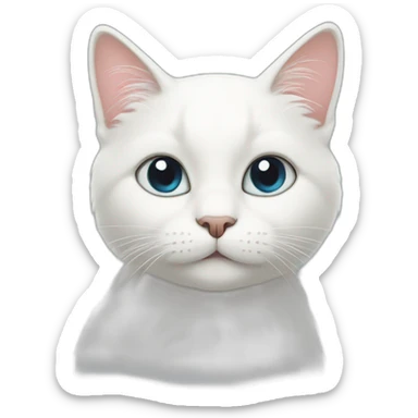 tender white cat sticker