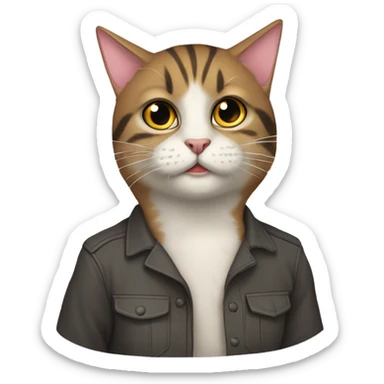 komik şapkalı kedi ve köpk sticker