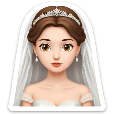 bride in a wedding dress glancing sideways, playful and mysterious, no explicit content sticker