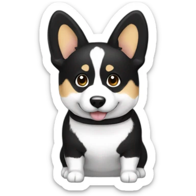 Black and white corgie cardigan sticker