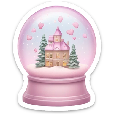 Pastel pink snow globe sticker