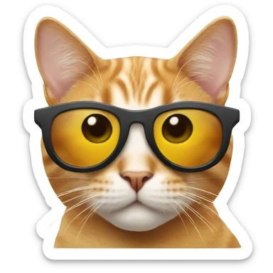 Cat with sunglasses sticker