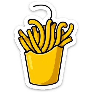 a single curly fry sticker