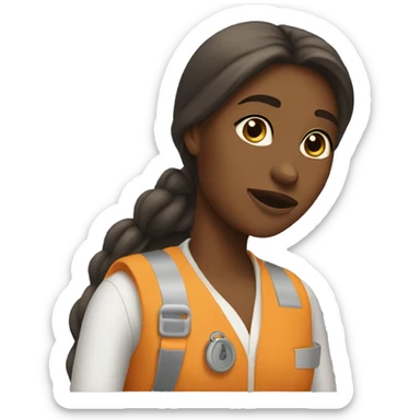 The girl says I took a job sticker