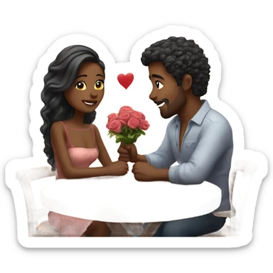 Romantic date for stunningly beautiful couple sticker