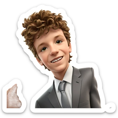 smiling boy in formal attire sticker