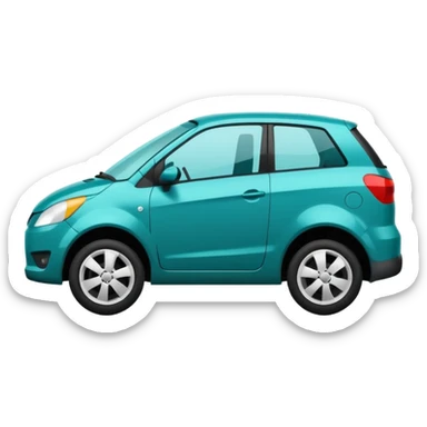 Minimalist pictogram of a car crash test, 2D icon, impact symbol, safety verification, simple vector art, [teal] on [black] background sticker