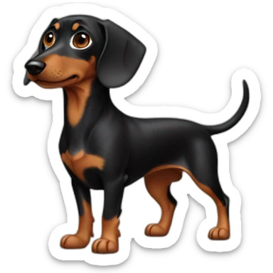 black and brown weiner dog sticker