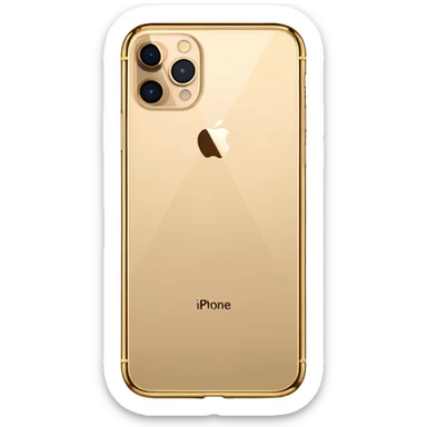 Gold border iPhone 16 Pro Max with no notch frontview sticker