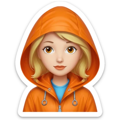 orange Raincoat Pedestrian woman  sticker