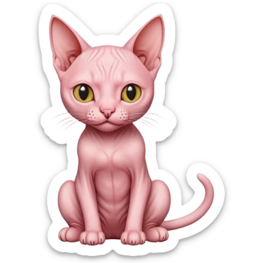 Hairless cat sitting sticker