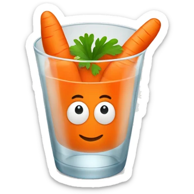 carrot juice in a glass cup sticker