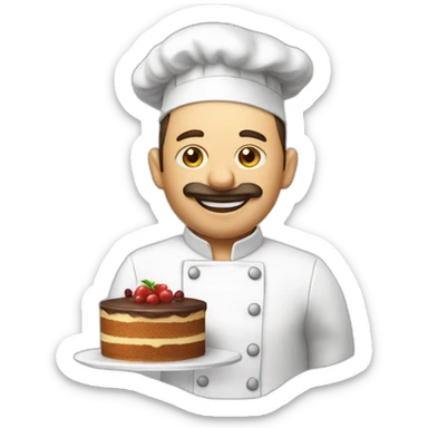 chef Etchebest qui fait un gâteau sticker