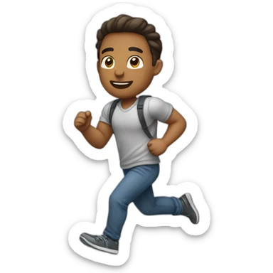 Running from the side in casual attire sticker