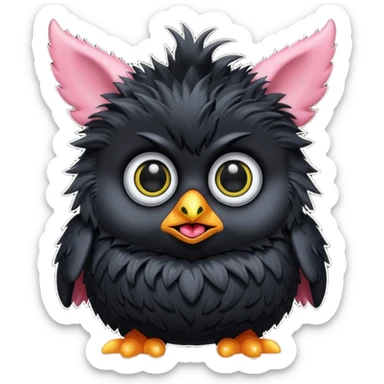 Gothic furby sticker